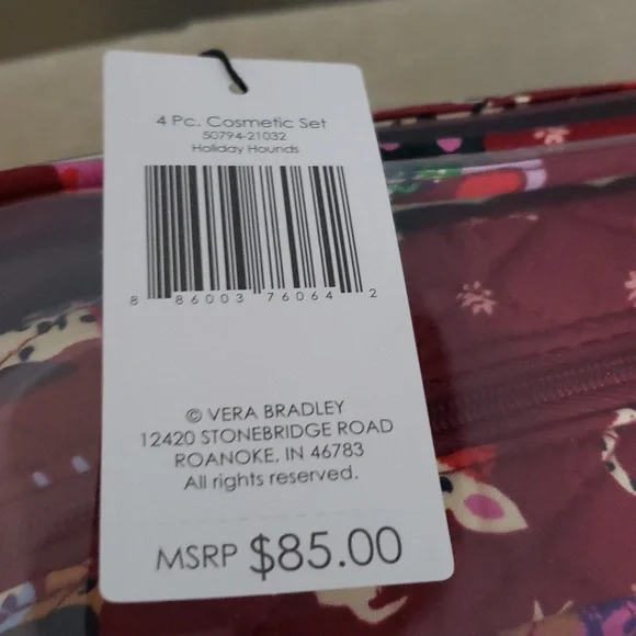 Vera Bradley Hound dog Travel Organizer 4 pc. Cosmetic Bag NWT - Dog Lover Dogs - Picture 3 of 9